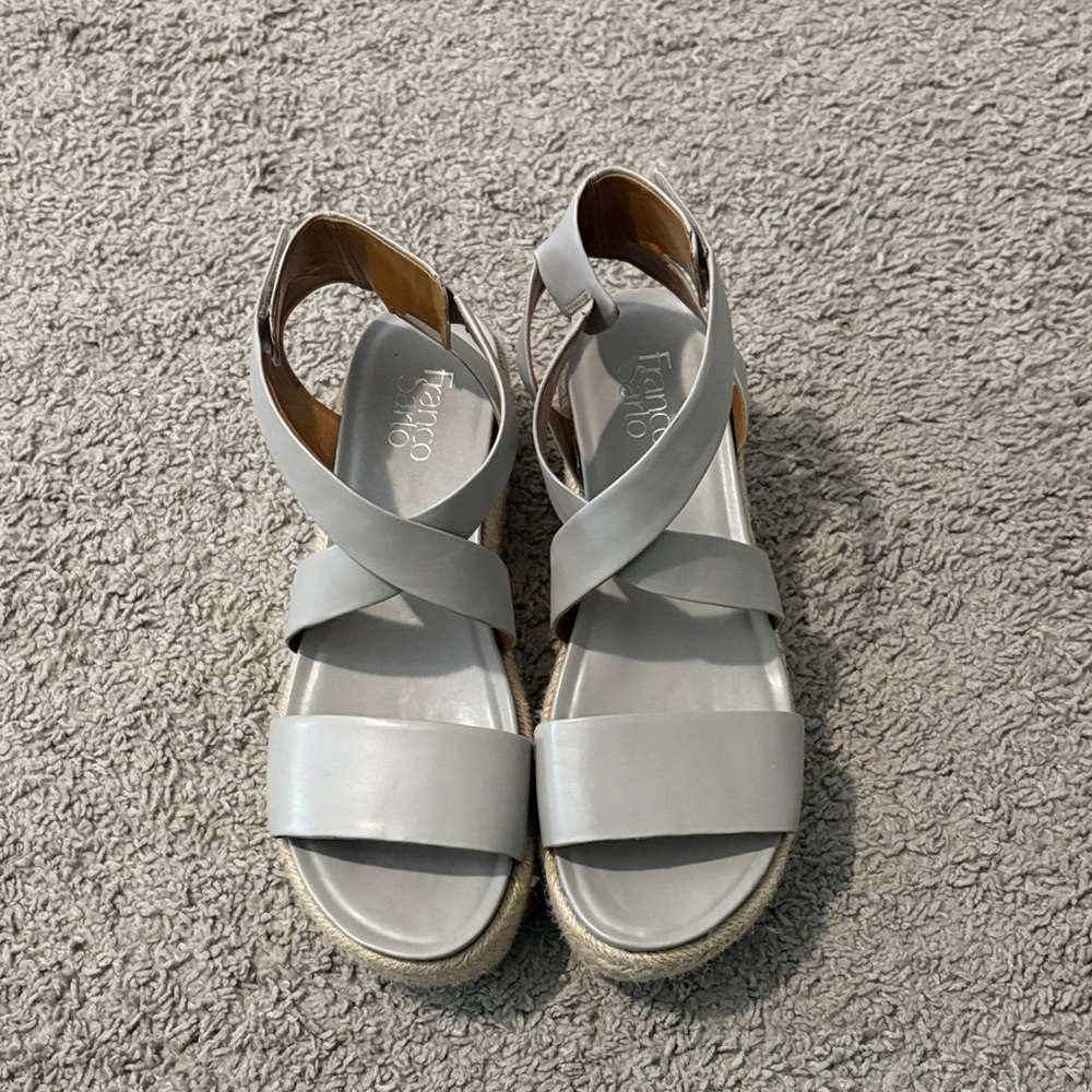 Franco Sarto Light Gray Espadrille Platform Sandals
